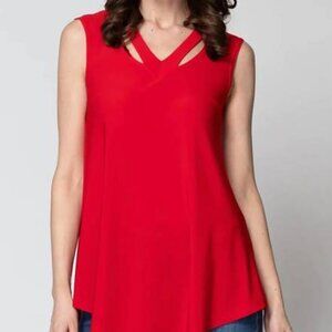 Joseph Ribkoff Red Sleeveless Tunic Top